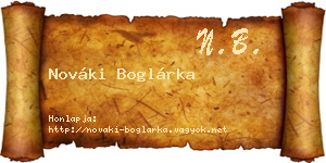 Nováki Boglárka névjegykártya